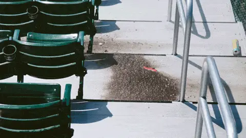 Power washing the stadium steps at Warner Park in Madison, WI