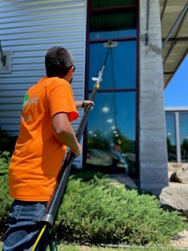 Our recommended outdoor cleaning services for spring include window washing and grounds policing.