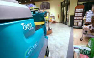 Cobotics allow janitorial staff time to focus on more detailed cleaning projects while robots do the larger areas of cleaning.